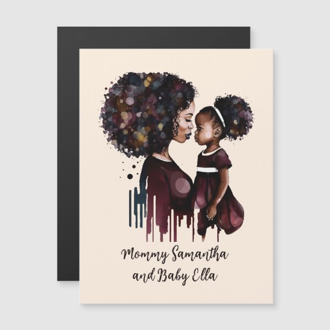 Personalized Black Mom and Daughter (4) (Front/Back)