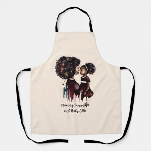 Personalized Black Mom and Daughter (4) Apron