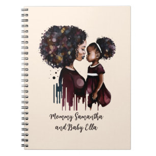Personalized Black Mom and Daughter (4) Notebook