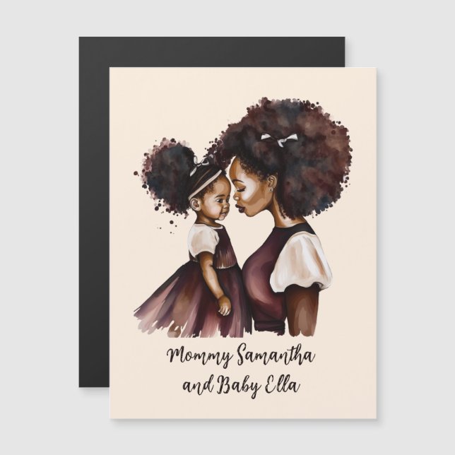 Personalized Black Mom and Daughter (5) (Front/Back)