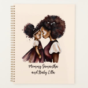 Personalized Black Mom and Daughter (5) Planner