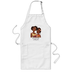 Personalized Black Mom and Daughter (7) Long Apron