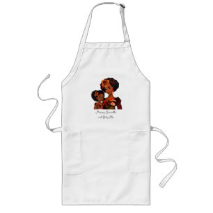 Personalized Black Mom and Daughter (9) Long Apron