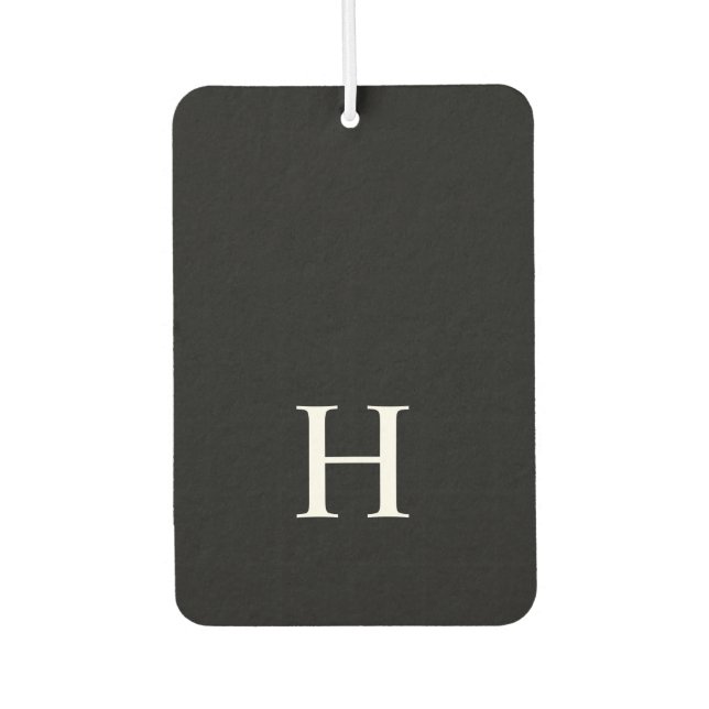 Personalized Black Monogram Air Freshener (Front)