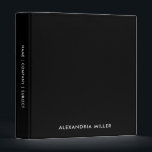 Personalized Black Monogram  Binder<br><div class="desc">Keep your important documents organized and easily accessible with this personalized black monogram 3-ring binder. The sleek design features your name in a simple,  stylish white font on a solid black background. Perfect for students,  professionals,  and anyone who wants to stay organized and stylish.</div>