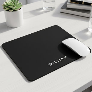 Personalized Black & Monogram   Elegant Custom Mouse Pad