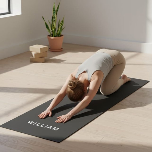 Personalized Black &  Monogram Name Yoga Mat (Creator Uploaded)