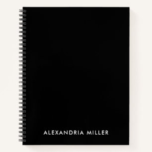 Personalized Black Monogram Spiral Notebook