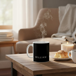 Personalized Black & Monogram with Custom Coffee Mug