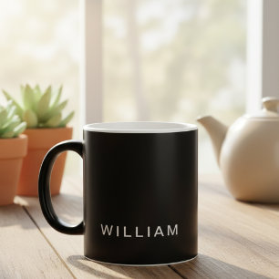 Personalized Black & Monogram with Custom Magic Mug