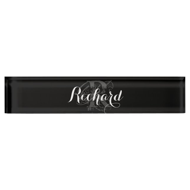 Personalized Black  Nameplate (Front)