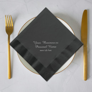 personalized black napkins with foil