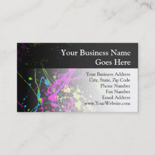 Personalized Black/Neon Splatter Business Card