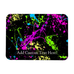 Personalized Black/Neon Splatter Magnet