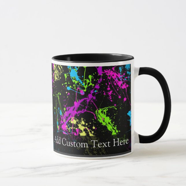 Personalized Black/Neon Splatter Mug (Right)
