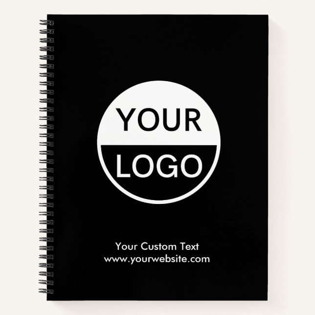 Personalized Black Notebook With Company Logo (Front)