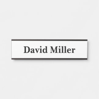 Personalized Black on White Door Sign