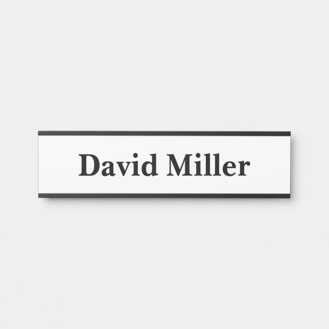 Personalized Black on White Door Sign (Front)