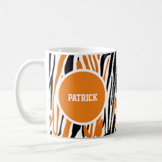 Personalized Black & Orange Animal Print Mug