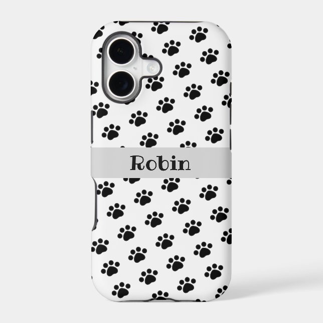 Personalized Black Paw Print Pattern (Back)
