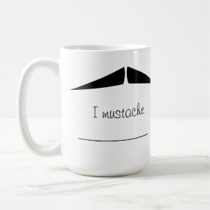 Personalized Black Pencil Moustache Stache Mug