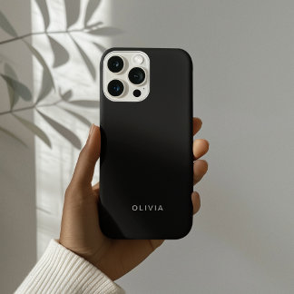 "Personalized Black Phone Case with Custom Name |