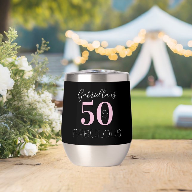 Personalized Black Pink 50th Birthday Party Favour (Wedding (Rotated))