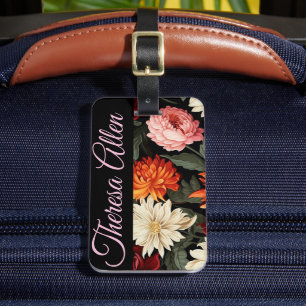 Personalized black & pink baggage tag