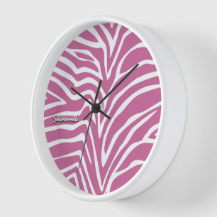 Personalized Black Pink Zebra Any Colour Wall Cloc Clock