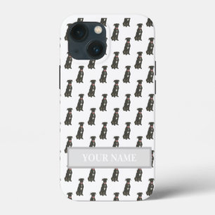 Personalized Black Pitbull Staffy Dog iPhone 13 Mini Case