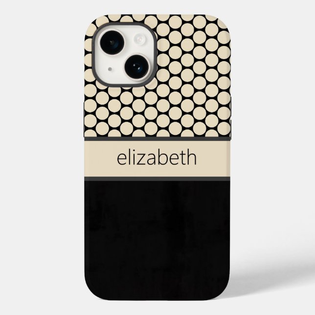 Personalized Black Polka Dots Phone Case (Back)
