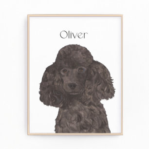 Personalized Black Poodle Art Photo Print