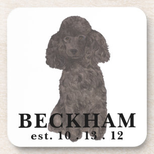 Personalized Black Poodle Coaster