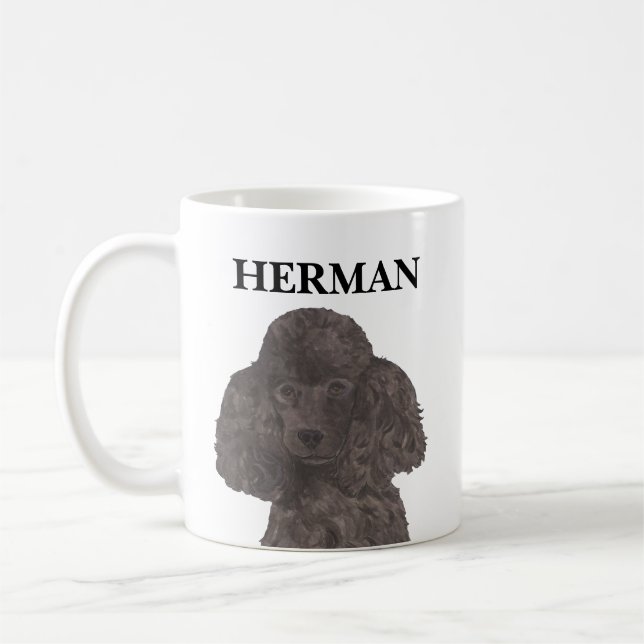 Personalized Black Poodle Coffee Mug (Left)