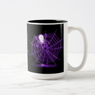 Personalized Black & Purple Spider Web  Mug