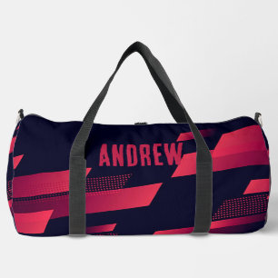 Personalized Black & Red Duffle Bag
