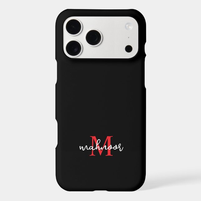 Personalized Black & Red iPhone 17 phone Case (Verso)
