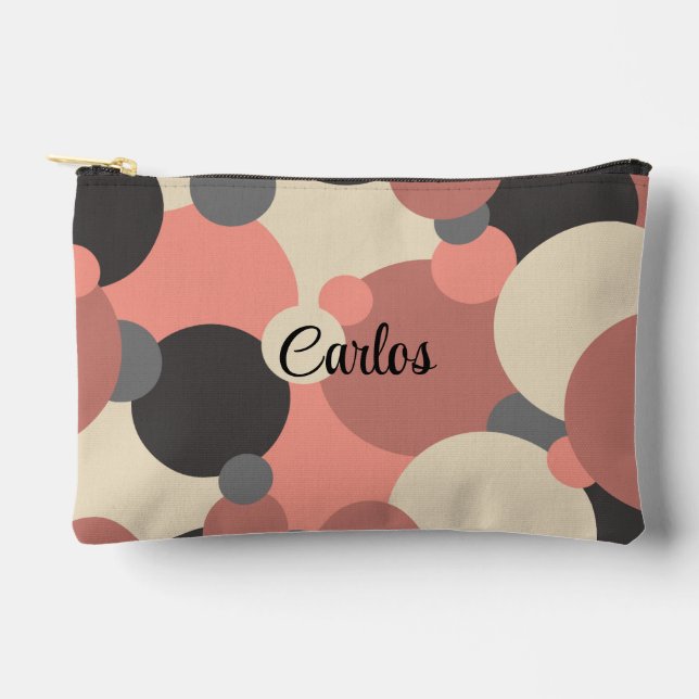 Personalized black-red molecules toiletry bag (Front)