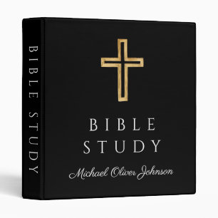 Personalized Black Religious Cross  Binder