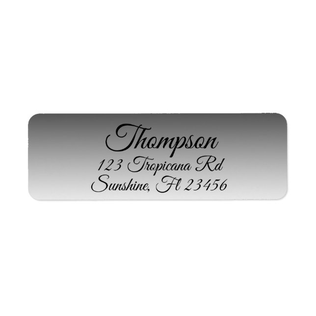 Personalized Black Return Address Labels (Front)