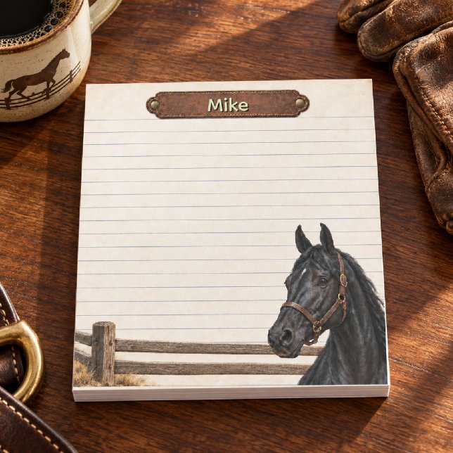 Personalized Black Saddlebred Heritage Ranch Notepad (Creator Uploaded)
