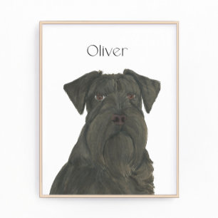 Personalized Black Schnauzer Art Photo Print