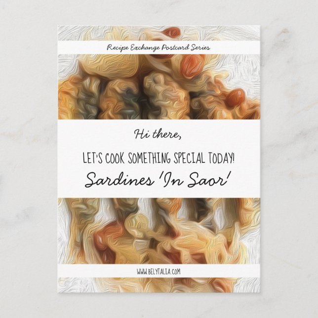 Personalized Black Script White Modern Recipe Postcard (Front)