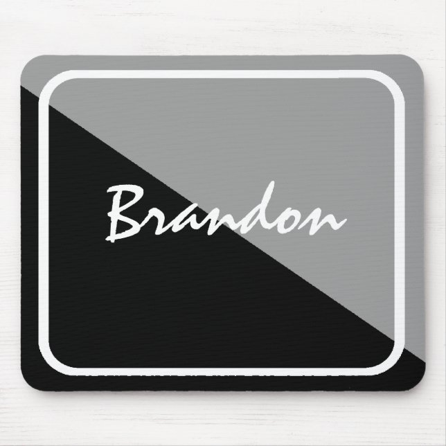 Personalized Black & Silver Mousepad Low-Price (Front)