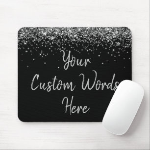 Personalized Black Silver Secretary Birthday Gift Mouse Pad