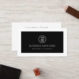Personalized Black Simple, Modern, Minimalist Loyalty Card