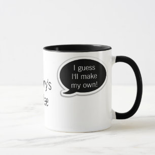 Personalized Black Speech Bubble Coffee Mug
