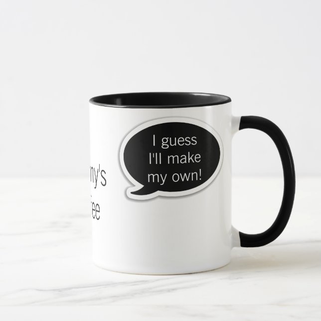 Personalized Black Speech Bubble Coffee Mug (Right)