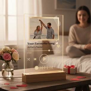 Personalized Black Spotify Music Photo Plaque Acrylic Sign