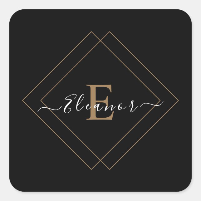 Personalized Black Sticker with Name (Front)